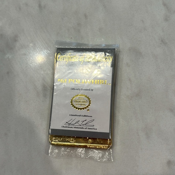 23K Gold Poliwhirl Pokmon card from 1999 vintage Nintendo comes with C of A 23K Gold Poliwhirl Pokmon card from 1999 vintage Nintendo comes with C of A
